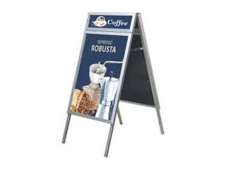 Europel A-Stoepbord A1 met Topbord 32mm profiel Aluminium - 1