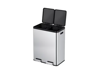 Afvalbak EKO Essential Recycler pedaalemmer 2x30liter RVS - 3