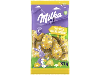 Milka paaseitjes 81g melk praliné croquant - 3