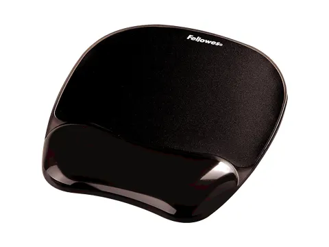 Muismat met polssteun Fellowes Crystals gel transparant zwart