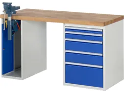 werkbank,HxBxD 890x1500x700mm,beukblad,draagverm. 750kg,2containers