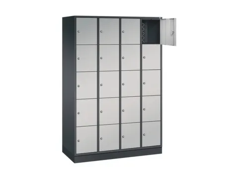 lockerkast,HxBxD 1950x1220x500mm,4x5vakken,cil.-slot,sokkel