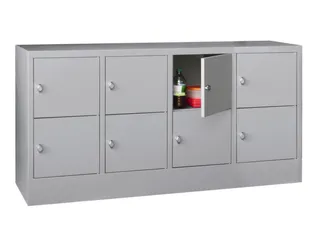 lockerkast,HxBxD 855x1600x500mm,4x2vakken,RAL7035,front RAL7035 - 1