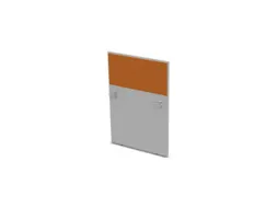 baliepaneel,v. bureau,aanbouw rechts,B 800mm,MP-lichtgrijs,BN3005-geel