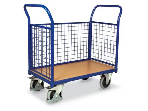Platformwagen 500kg Laadvlak 1230x800mm 3 Gaaswanden Ral 5010 Beuken