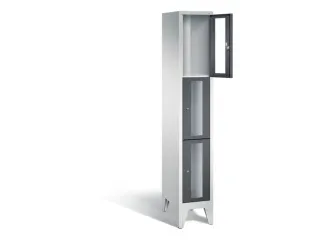 lockerkast 1850x320x500mm 1x3 vakken Cilinderslot Poten, RAL7021 - 1