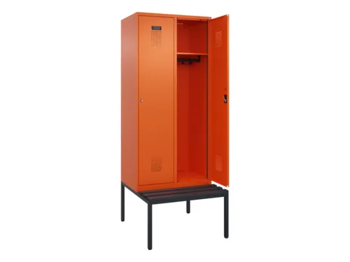 locker met bank,HxBxD 2120x800x815mm,2vak,vak B 400mm,cilinderslot