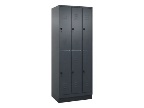 dubbeldekse locker,HxBxD 1950x750x500mm,3x2vak.,vak B 250mm