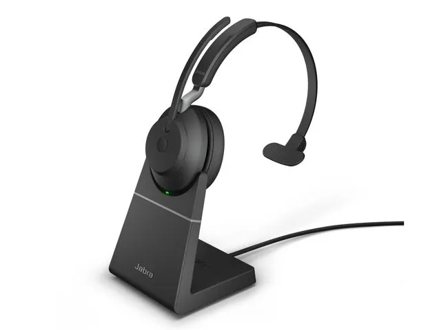 Jabra Evolve2 65 UC Mono Bluetooth Headset Laadstation USB-A Zwart