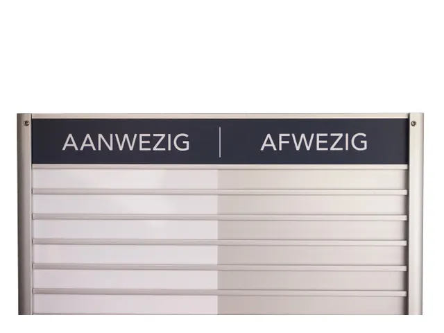 Menoor In-Uit bord 35 namen Aluminium Aanwezig/Afwezig Donkerblauw