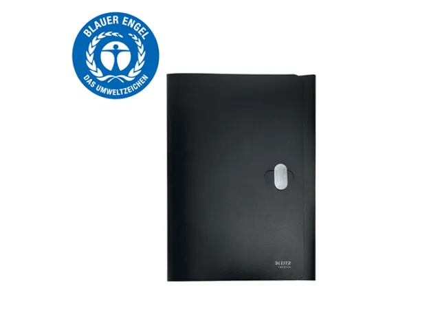 Recycle elastomap met 3 kleppen uit PP A4 zwart