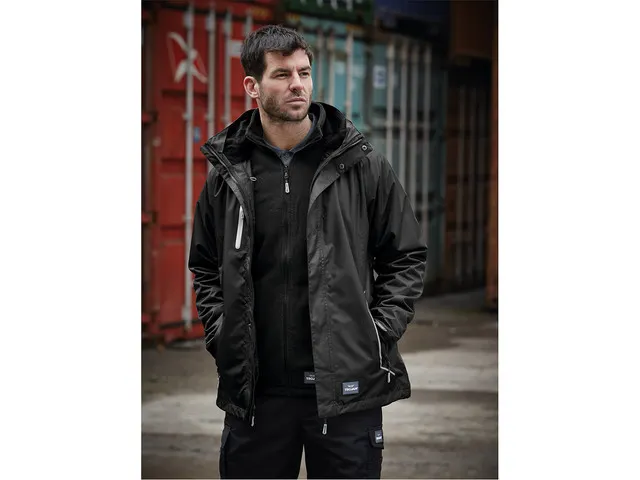 Blouson de travail Trojan 3-en-1 noir imperméable Taille XS