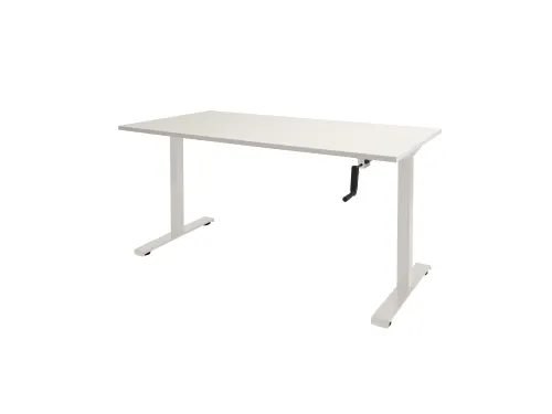 Slinger Bureau Zit-sta Wit Poot 160x80cm Blad Krijtwit