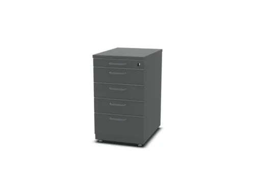 Staand Ladeblok 720x430x600mm 4 Laden 1 Materiaallade Ms-Donkergrijs