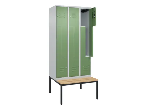 Z-garderobekast,HxBxD 2120x900x815mm,6vak,vak B 300mm,cil.-slot