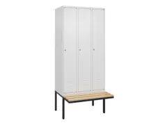 locker met bank,HxBxD 2120x900x815mm,3vak,vak B 300mm,cil.-slot