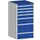 ladekast HxBxD 1200x650x650mm 7laden romp RAL7035 front RAL5010