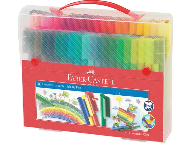 Kleurstiften Faber-Castell Connector assorti cadeauset à 80 stuks