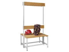 Omkleedbank Lxb 1000X770Mm Houten Latten Haken Dubbelzijdig Lichtgrijs