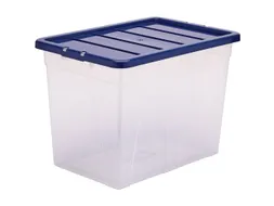 Opbergbox 64 Liter Plastic Transparant Blauw