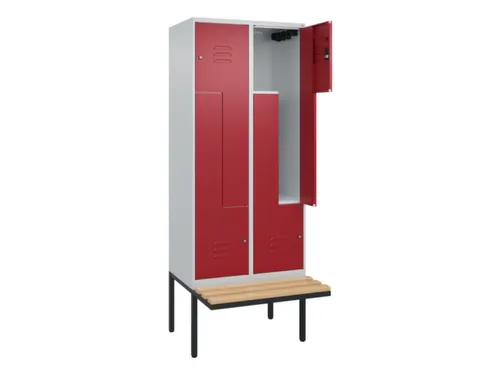 Z-garderobekast,HxBxD 2120x800x815mm,4vak,vak B 400mm,cil.-slot