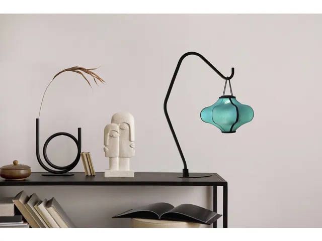 Lanterne Nextime Lumi 40 cm tissu turquoise