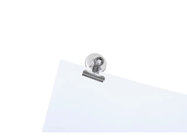 Papierklem MAUL Bulldog met magneet 30mm capaciteit 10mm zilver