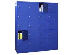 lockerkast,HxBxD 1850x1600x500mm,4x5vakken,RAL7035,front RAL5010