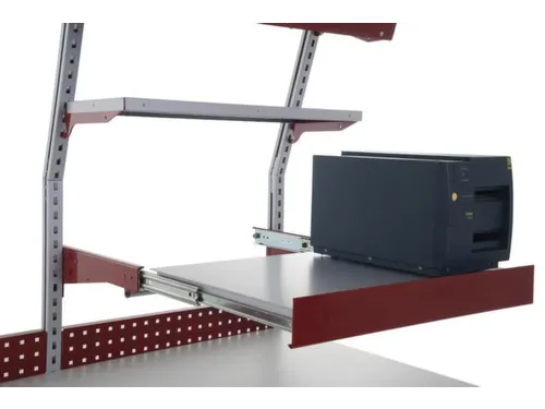 uittrekbaar legbord,v. paktafel,HxBxD 140x800x500mm,RAL 9006/RAL 3003