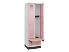locker met bank,HxBxD 1950x600x815mm,2vak,vak B 300mm,cilinderslot