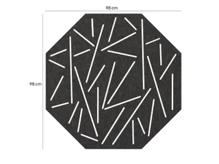 Akoestisch wandpaneel 8-hoek met patroon uitsnede 100x100cm Zwart - 2