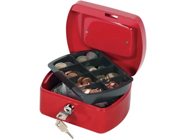Geldkoffer Rood 155x120x75mm Inclusief 2 Sleutels