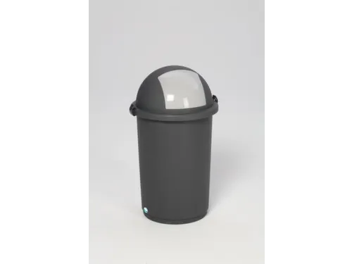 Afvalverzamelaar Kunststof 50 Liter Inworpklep Zilver Behuizing Grijs
