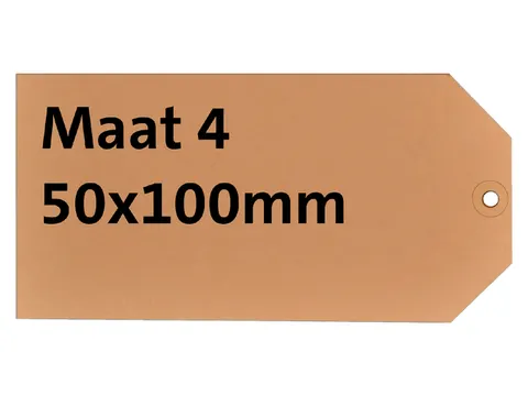 Label karton nr 4 200gr 50x100mm chamois 1000 stuks