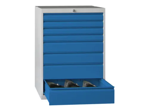 ladekast HxBxD 1000x715x600mm 8laden slot RAL7035 front RAL5012