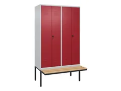 PBM-locker met bank,HxBxD 2120x1200x815mm,4vak,vak B 300mm