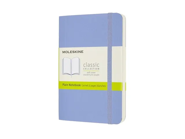 Notitieboek Moleskine pocket 90x140mm blanco soft cover hydrangea blue