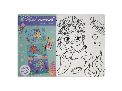 Canvasset om in te kleuren assorti 'Mini canvas on a rope'