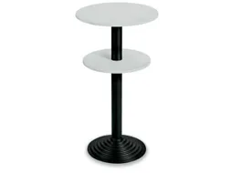 Statafel Gietijzeren Poot H 110cm Blad Ø Boven/Onder 60/50cm Grijs Zw