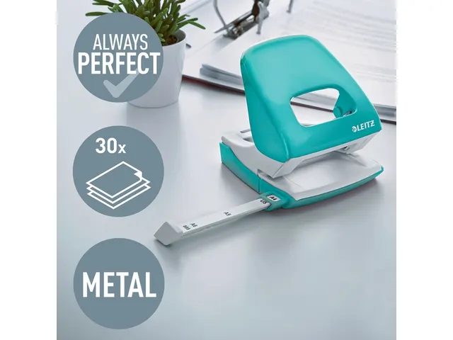 Perforator Leitz WOW NeXXt 2-gaats ijsblauw