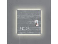 Glasmagneetbord Sigel Artverum Led Light 48x48x1.5cm Betondesign