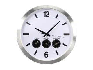 Aluminium Wereldklok Met 3 Tijdzones Ø 45.5cm cijfers - 5