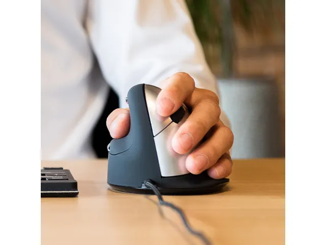 Ergonomische muis R-Go HE Break Medium links bedraad Zwart