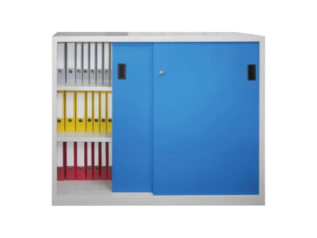 schuifdeurkast,HxBxD 1200x1500x600mm,RAL7035,front RAL5012