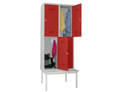 banklocker,dubbeldeks,HxBxD 2150x800x800mm,RAL7035,front RAL3000