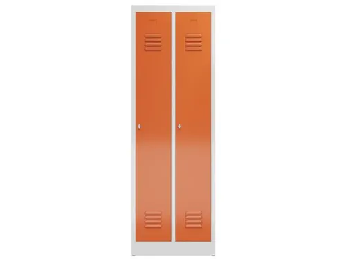 garderobekast 1800x590x500mm 2vak klink sokkel romp RAL7035 RAL3000