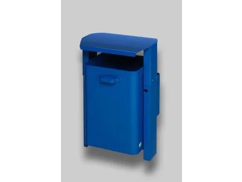 Afvalbak 40 Liter Wand/Paal Dak Blauw