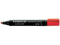 Viltstift Staedtler Lumocolor 350 permanent beitelpunt 2-5mm rood