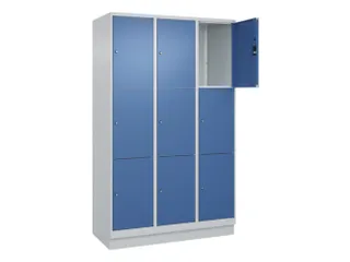 lockerkast,HxBxD 1950x1200x500mm,3x3vakken,vak B 400mm,cil.-slot - 1