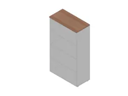 kantoorstelling 1600x900x450mm 4 OH 3xhouten vloer aluminium noten